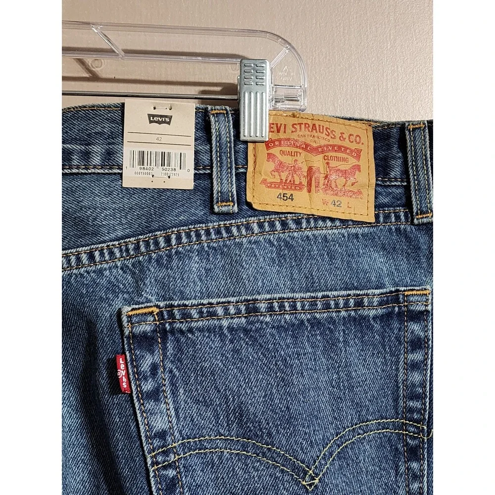 Levi's 454 Relaxed Shorts 10 Inch Inseam 42 Blue Denim